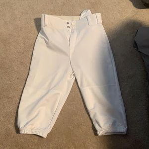 Youth White Stirrup Baseball Pants